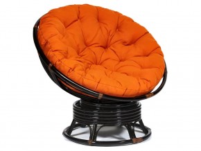 Кресло-качалка Papasan w 23/01 B с подушкой Antique brown, ткань Оранжевый в Перми - perm.магазин96.com | фото