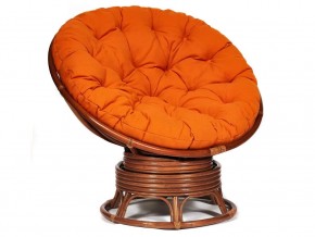 Кресло-качалка Papasan w 23/01 B с подушкой Pecan, ткань Оранжевый в Перми - perm.магазин96.com | фото